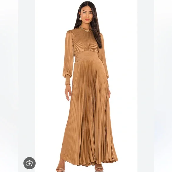 A.L.C. | Dresses | Alc Leah Ll Pleated Maxi Dress Toffee Size S | Poshmark